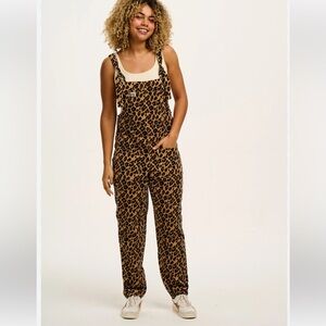 LUCY & YAK Corduroy Dungarees in Leopard Print size 4 animal print overalls bibs